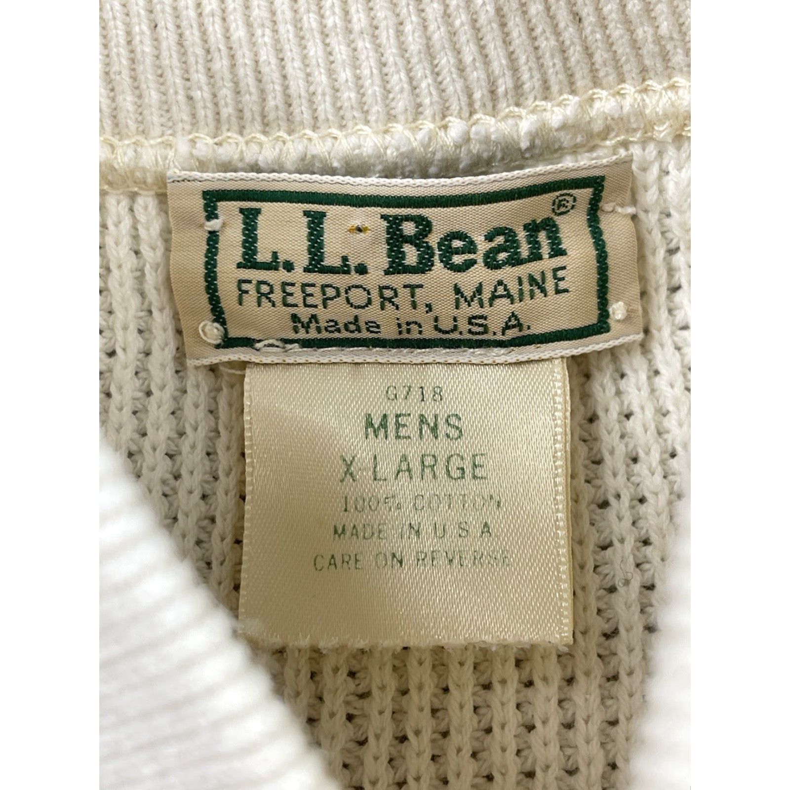 Vintage VINTAGE LL BEAN Sweater Mens XL Knit Fisherman Mock Neck White Heavyweight Pullover USA 80s 90s Classic B23 Mens Size US XL / EU 56 / 4 - 2 Thumbnail