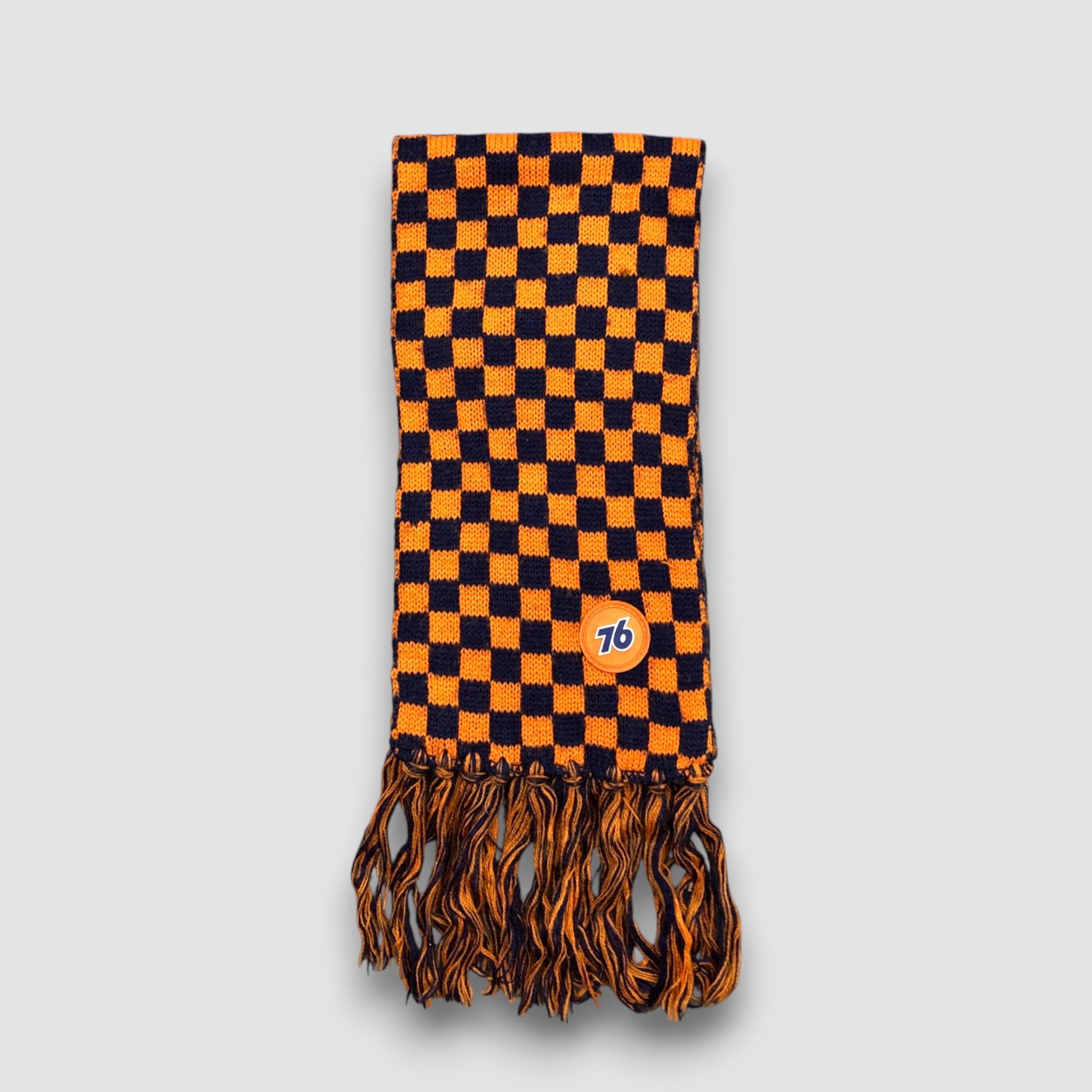 Vintage Vintage 76 Lubricant Scarf Muffler Knit Check Racing Scarves Size ONE SIZE - 3 Thumbnail