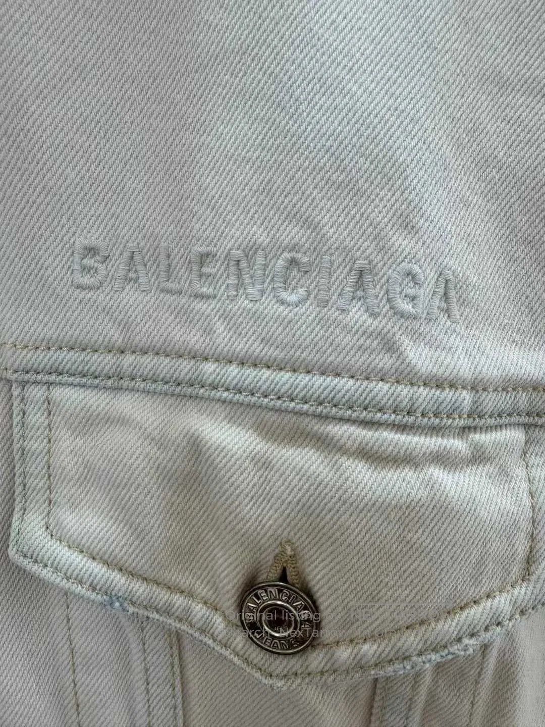 Balenciaga Balenciaga Logo Embroidered Denim Jacket. Size US XS / EU 42 / 0 - 2 Thumbnail