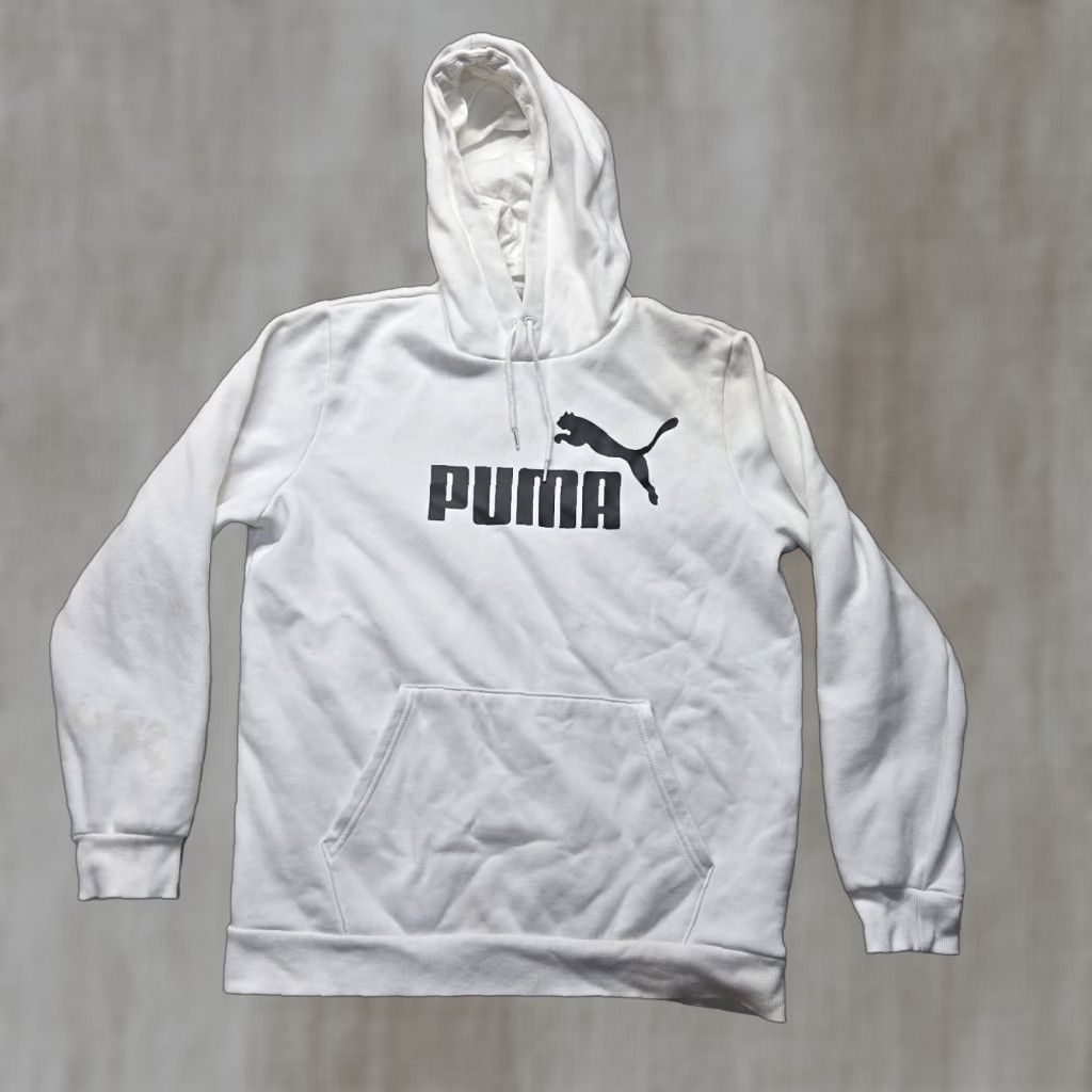 Puma PUMA Hoodie White Logo Adult Men's XL Regular Mens Hoodies Crew Neck 66% Cotton 34% Polyester Size US XL / EU 56 / 4 - 1 Thumbnail