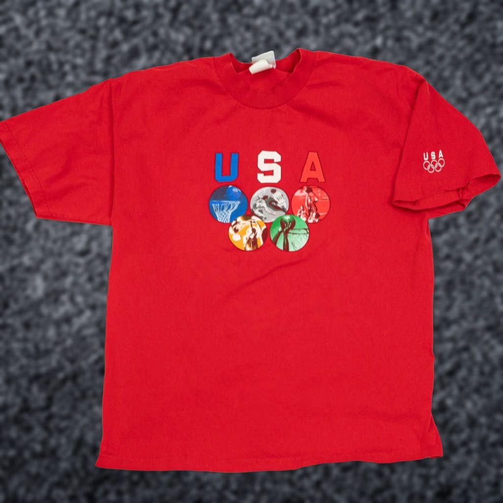 Vintage VINTAGE USA Olympics Dream Team 1992 T-Shirt XL Red Mens Size US XL / EU 56 / 4 - 1 Thumbnail