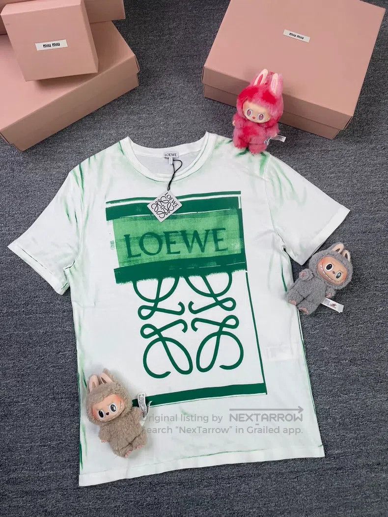 Loewe LOEWE size S Logo-printed Round Collar T-shirt with Raglan Size S / US 4 / IT 40 - 1 Thumbnail
