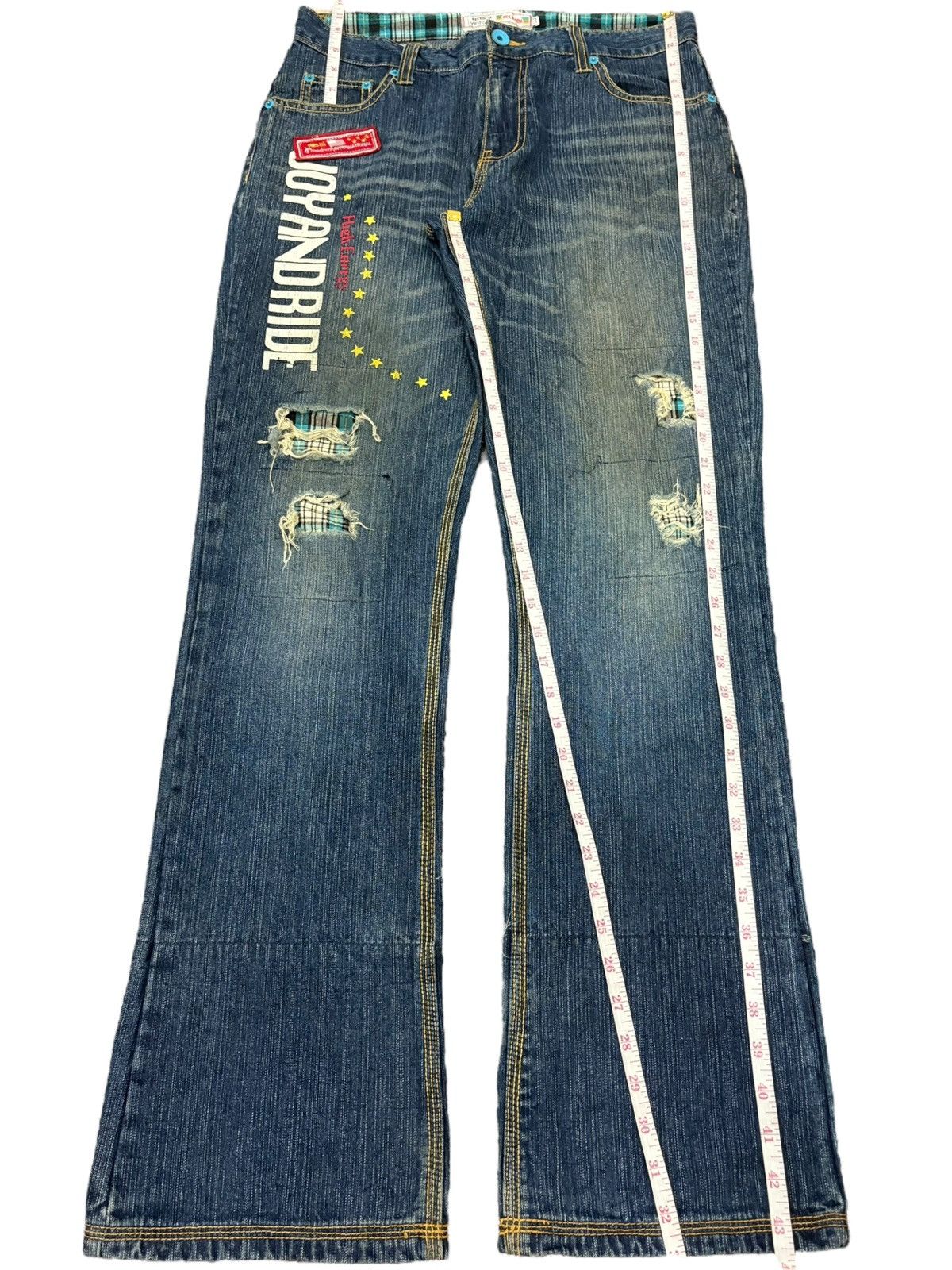 Hysteric Glamour Vintage Japanese Brand Printed Distress Flare Jeans Size 32" / US 10 / IT 46 - 7 Thumbnail