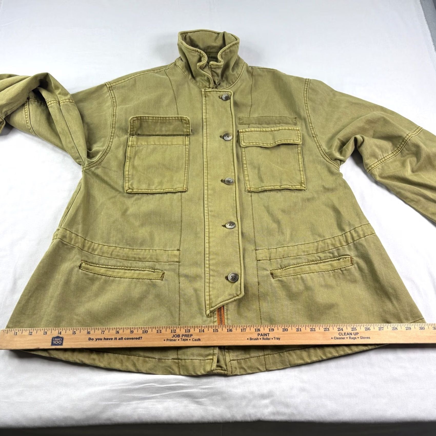 Free People Free People Jacket Womens Small Olive Green Seize The Day Military Oversized Shirt Womens Size S / US 4 / IT 40 - 6 Thumbnail