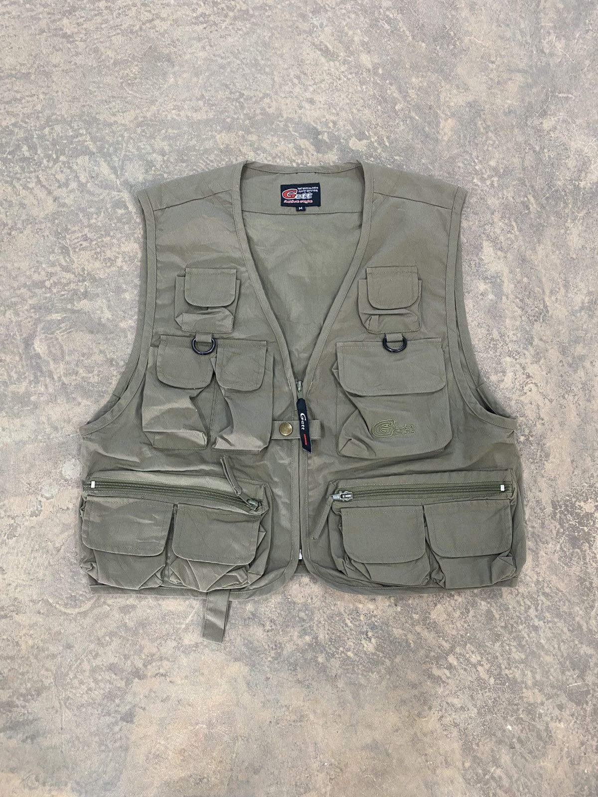 Japanese Brand Gett Utility Cargo Vest Multi Pocket Vest Army 90s Size US M / EU 48-50 / 2 - 1 Thumbnail