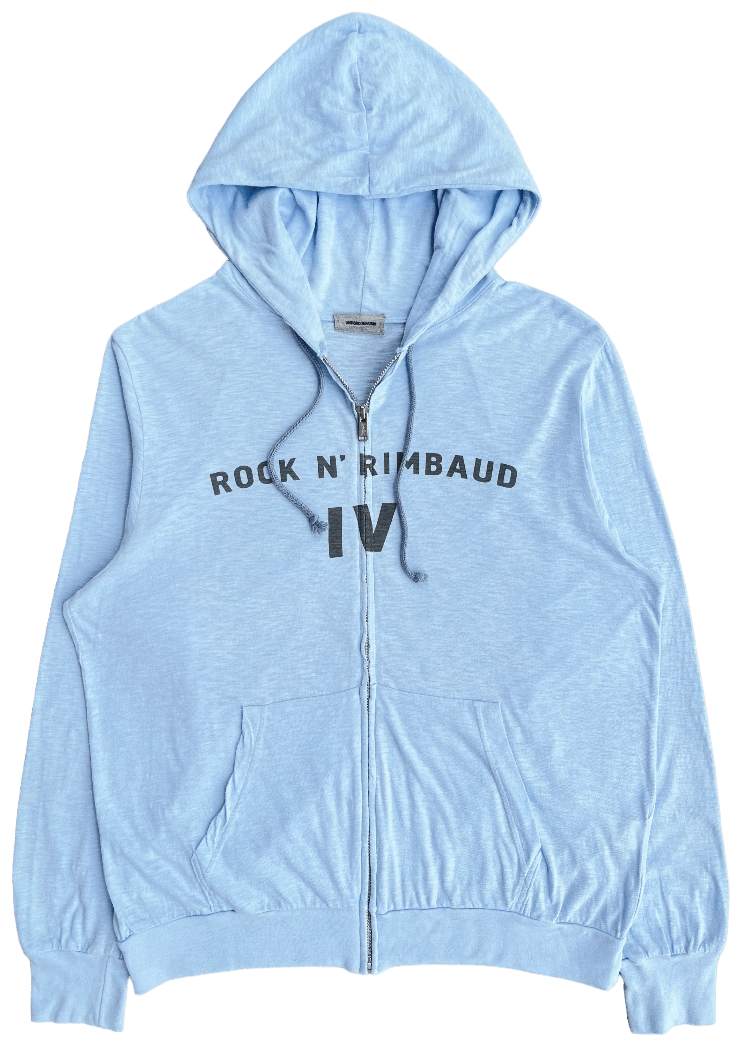 image of Undercover Ss12 Rock N Rimbaud Hoodie in Baby Blue, Men's (Size Medium)