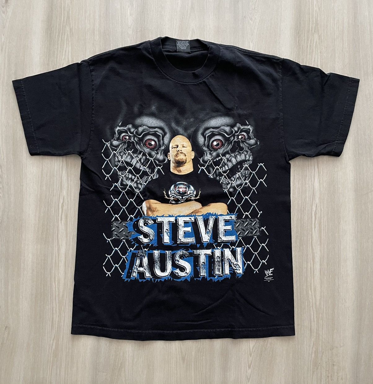 Rap Tees × Vintage × WWF Vintage 90s Stone Cold Steve Austin Double Sided T Fits M-L Size US L / EU 52-54 / 3 - 1 Thumbnail