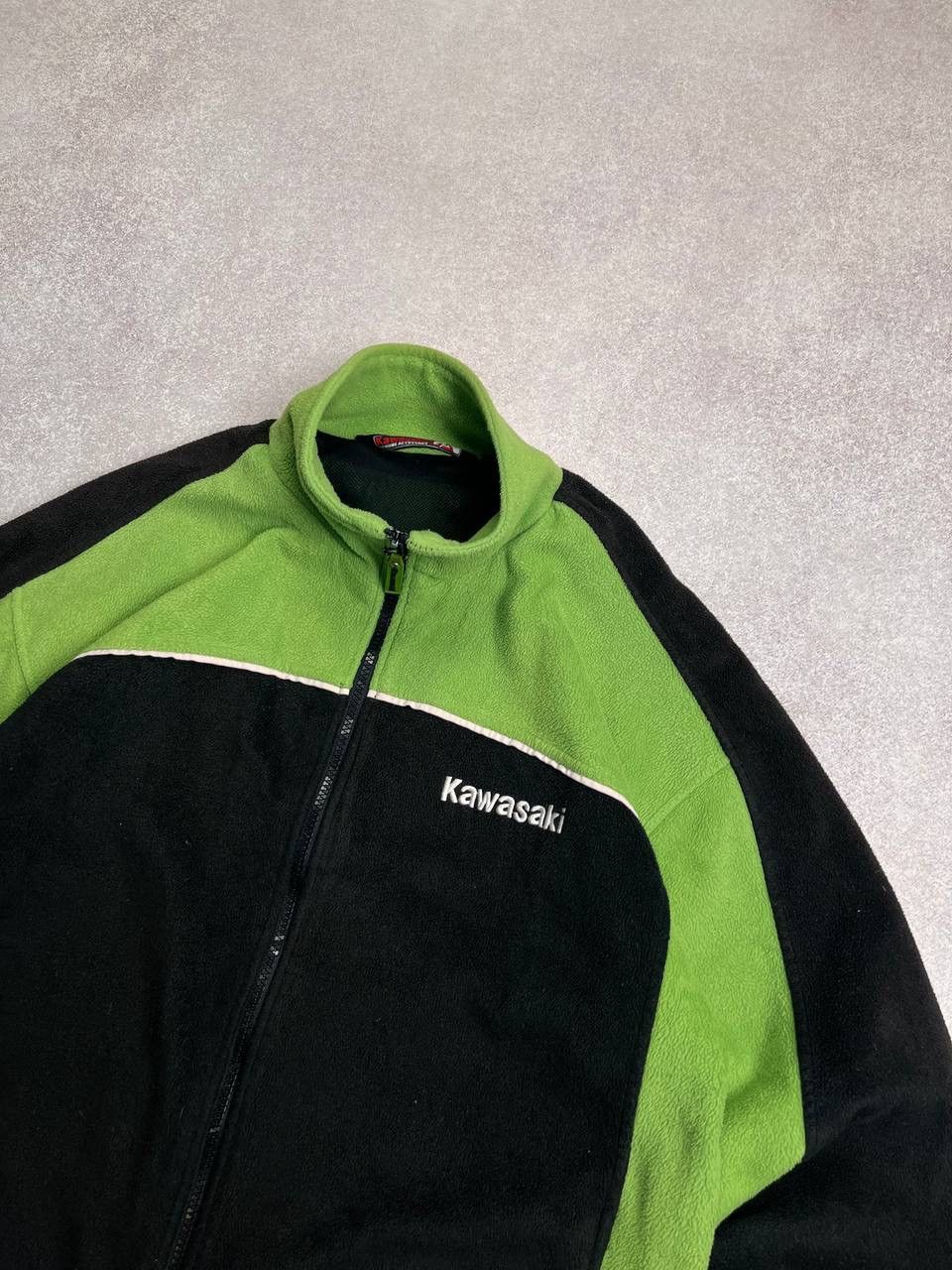 Japanese Brand × Vintage Vintage Kawasaki Moto Fleece Retro Sherpa Zip Jacket L Size US L / EU 52-54 / 3 - 2 Thumbnail