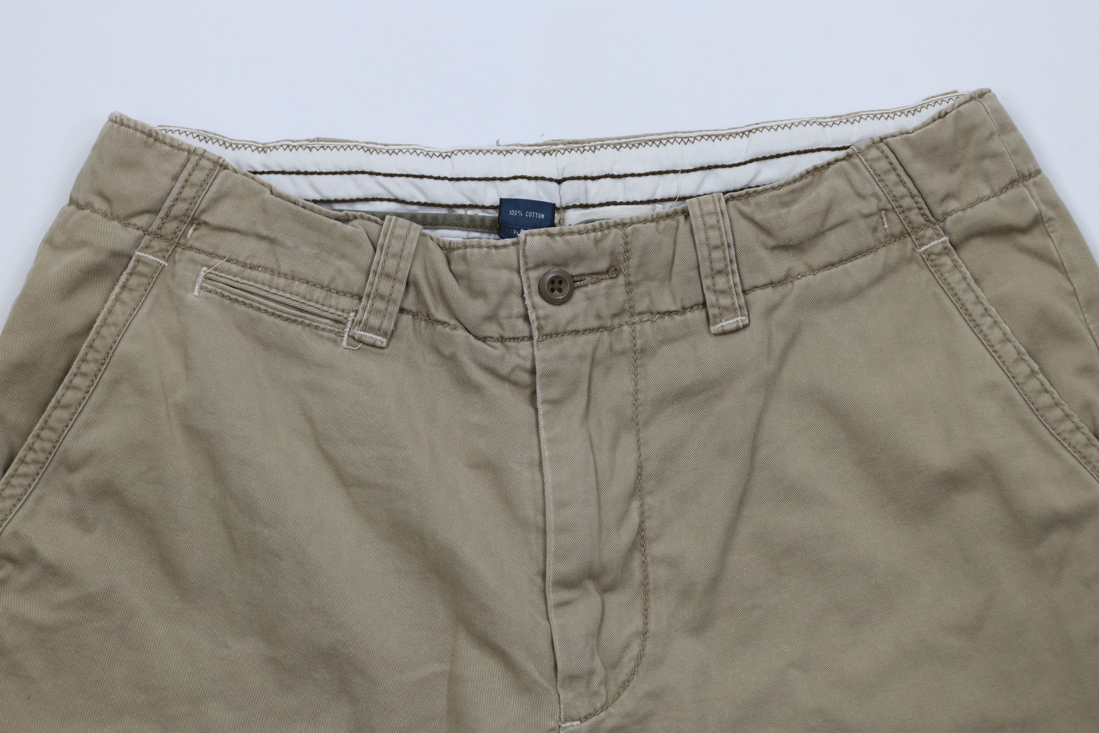 Ralph Lauren Vintage 90s Ralph Lauren Heavyweight Shorts Beige Cotton Size US 32 / EU 48 - 2 Thumbnail