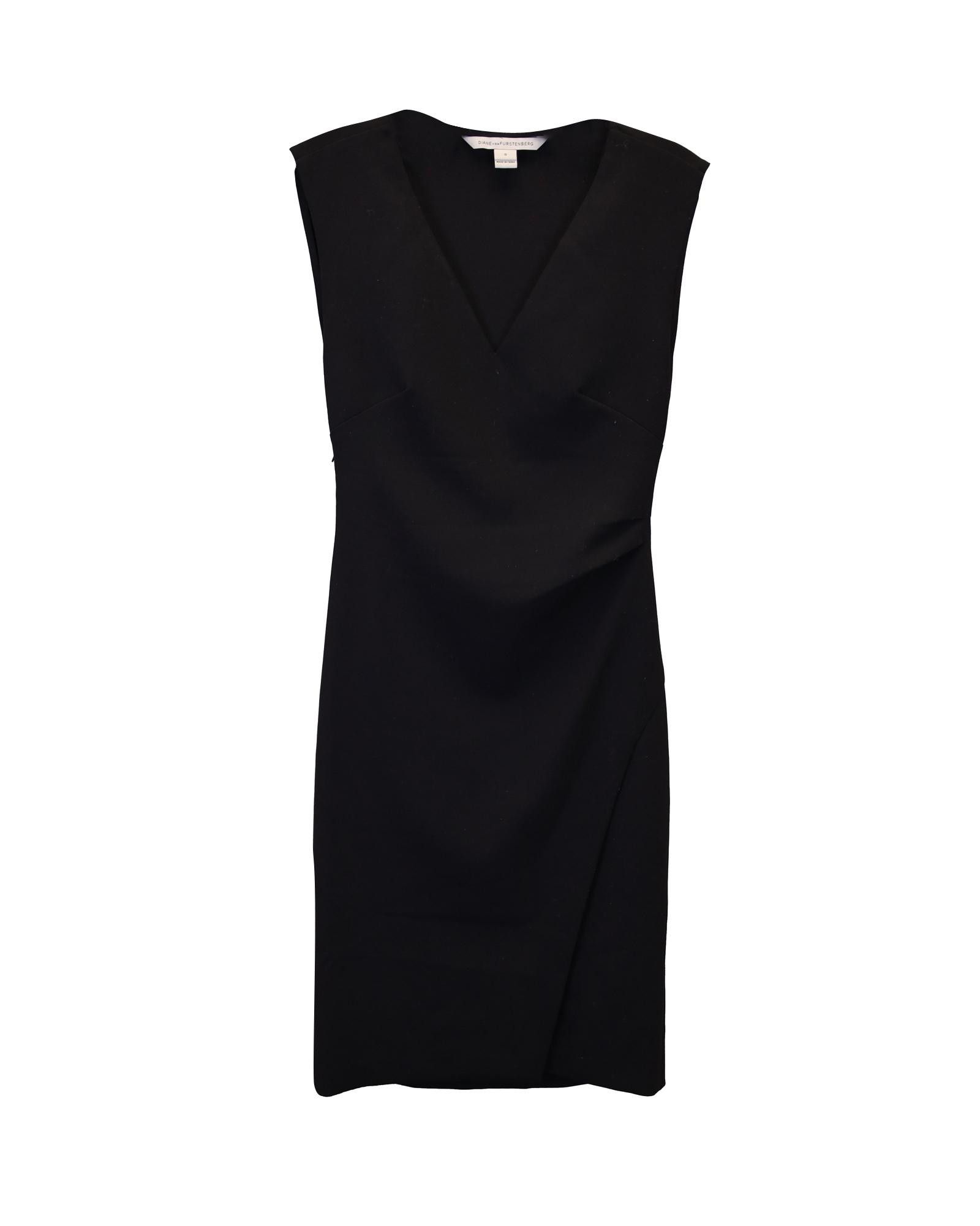 Image of Formal Black Polyester Dress With Zip Closure By Diane Von Furstenberg, Women's (Size XS)