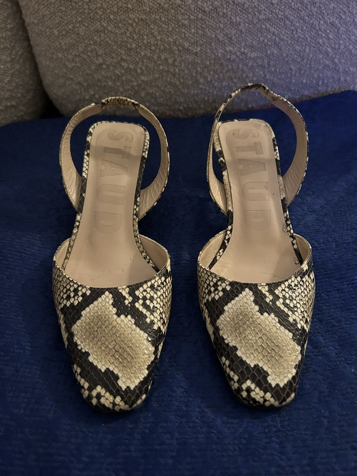 Staud Staud snake skin open back kitten herks Size US 7 / IT 37 - 1 Thumbnail