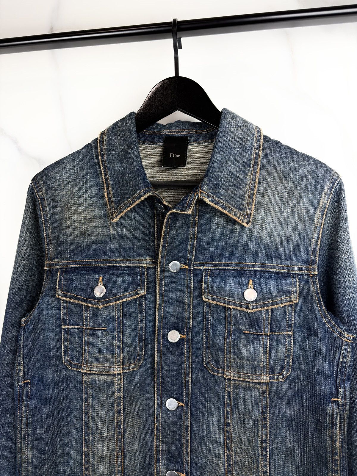 Dior × Hedi Slimane SS05 Dior Homme Beck Rust Orange Overdye Denim Jacket Size US S / EU 44-46 / 1 - 3 Thumbnail