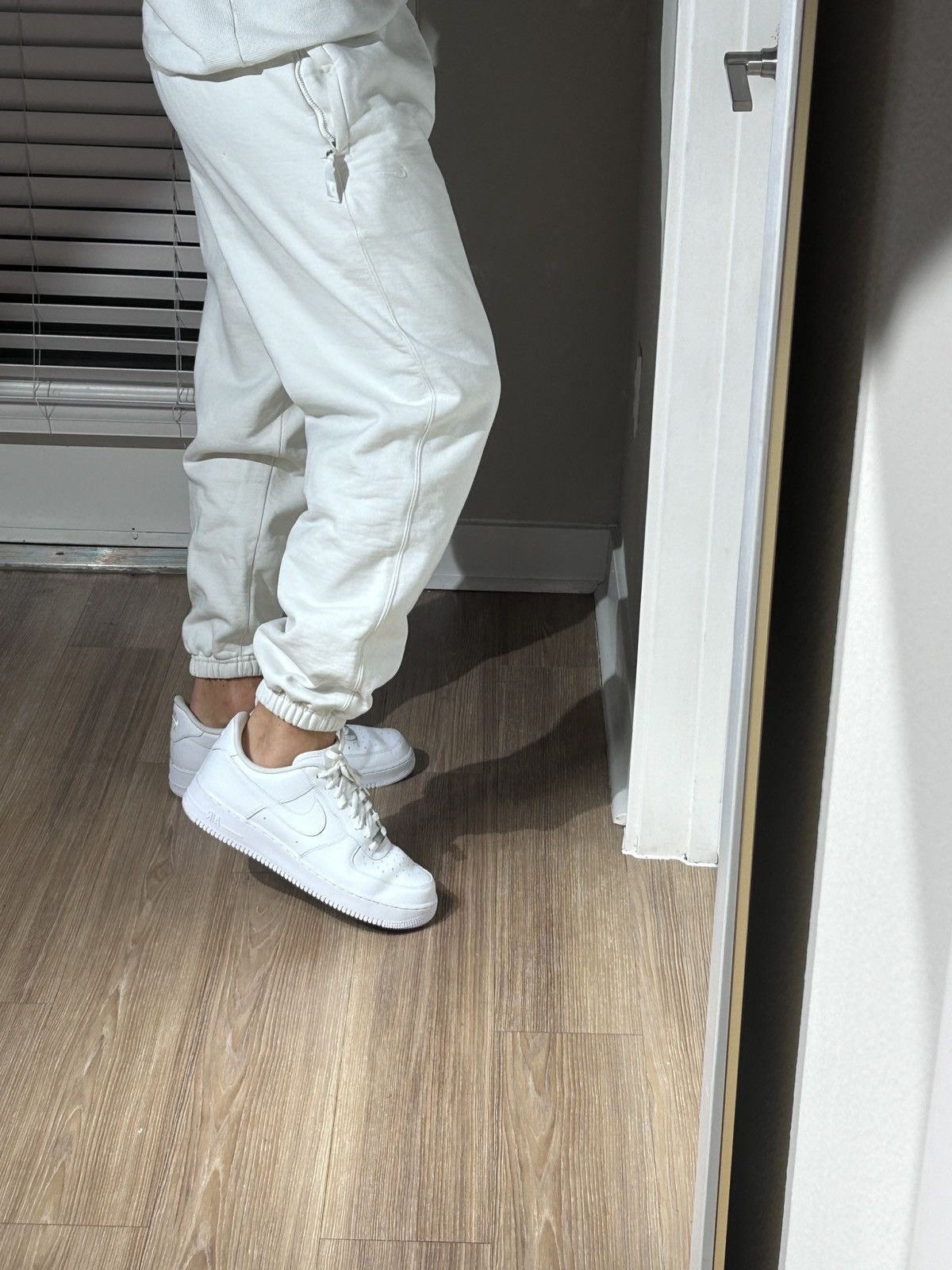 Nike × Vintage Vintage 90's Nike Heavy Cotton White Track Pants Big Logo Size US 32 / EU 48 - 8 Thumbnail