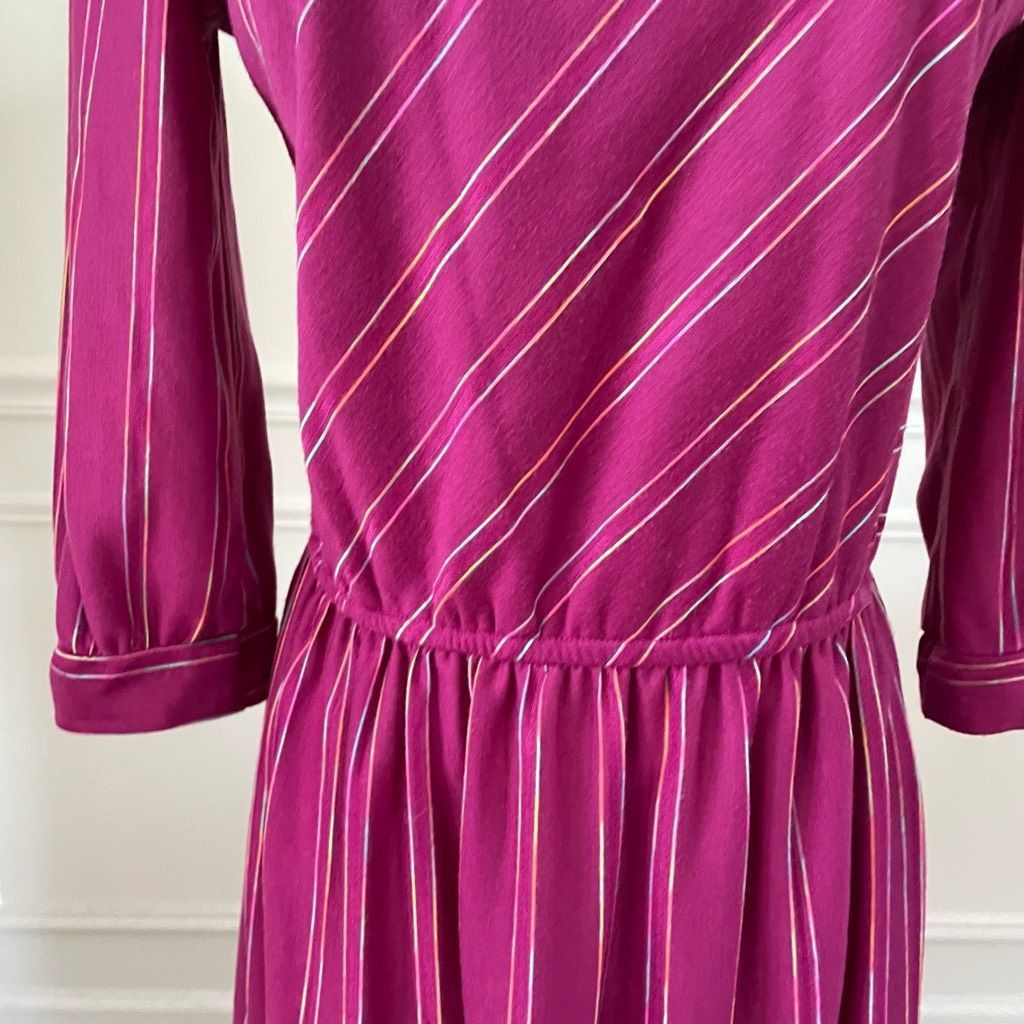 Vintage Vintage 80s New Division Violet Boatneck Cut Out Dress Mixed Size M / US 6-8 / IT 42-44 - 4 Thumbnail