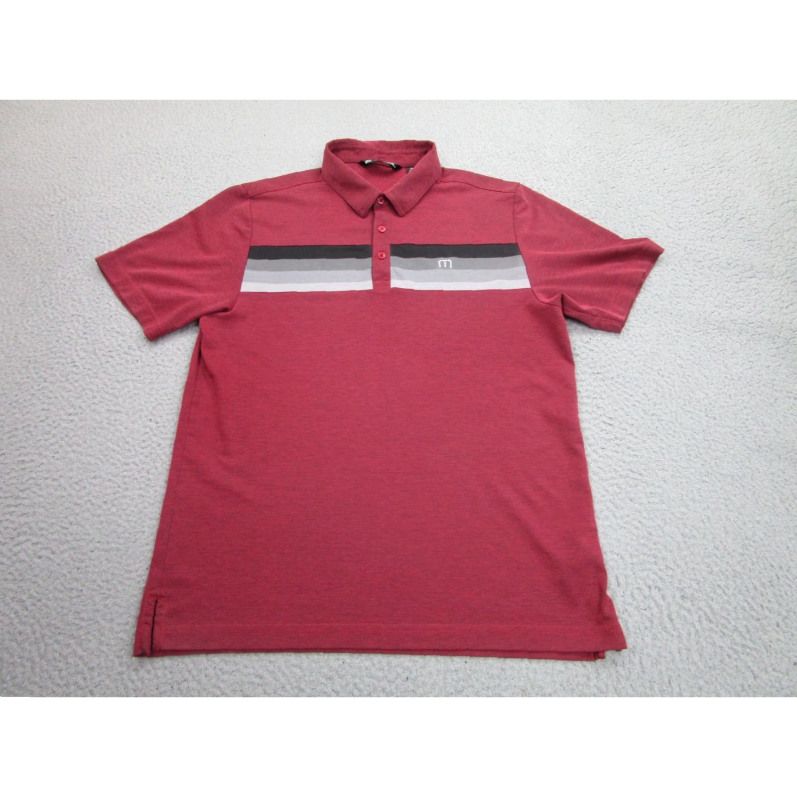 TravisMathew Travis Mathew Polo Shirt Mens M Red Striped Golf Casual Activewear Tennis Shirt Size US M / EU 48-50 / 2 - 2 Thumbnail