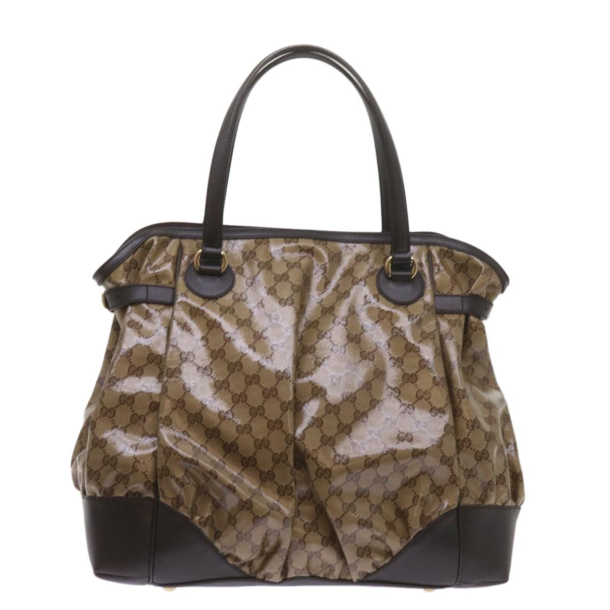 Gg Crystal Beige Canvas Tote Bag (Pre-Owned)
