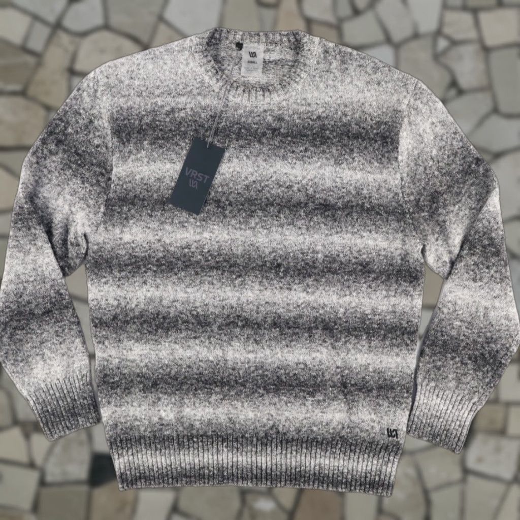 Vintage VRST Shirt Gray Men's S Relaxed Cozy Striped Crew Neck Long Sleeve Sweater 20in Pit to Pit 27in Vintage No (if not vintage) Size US S / EU 44-46 / 1 - 1 Thumbnail