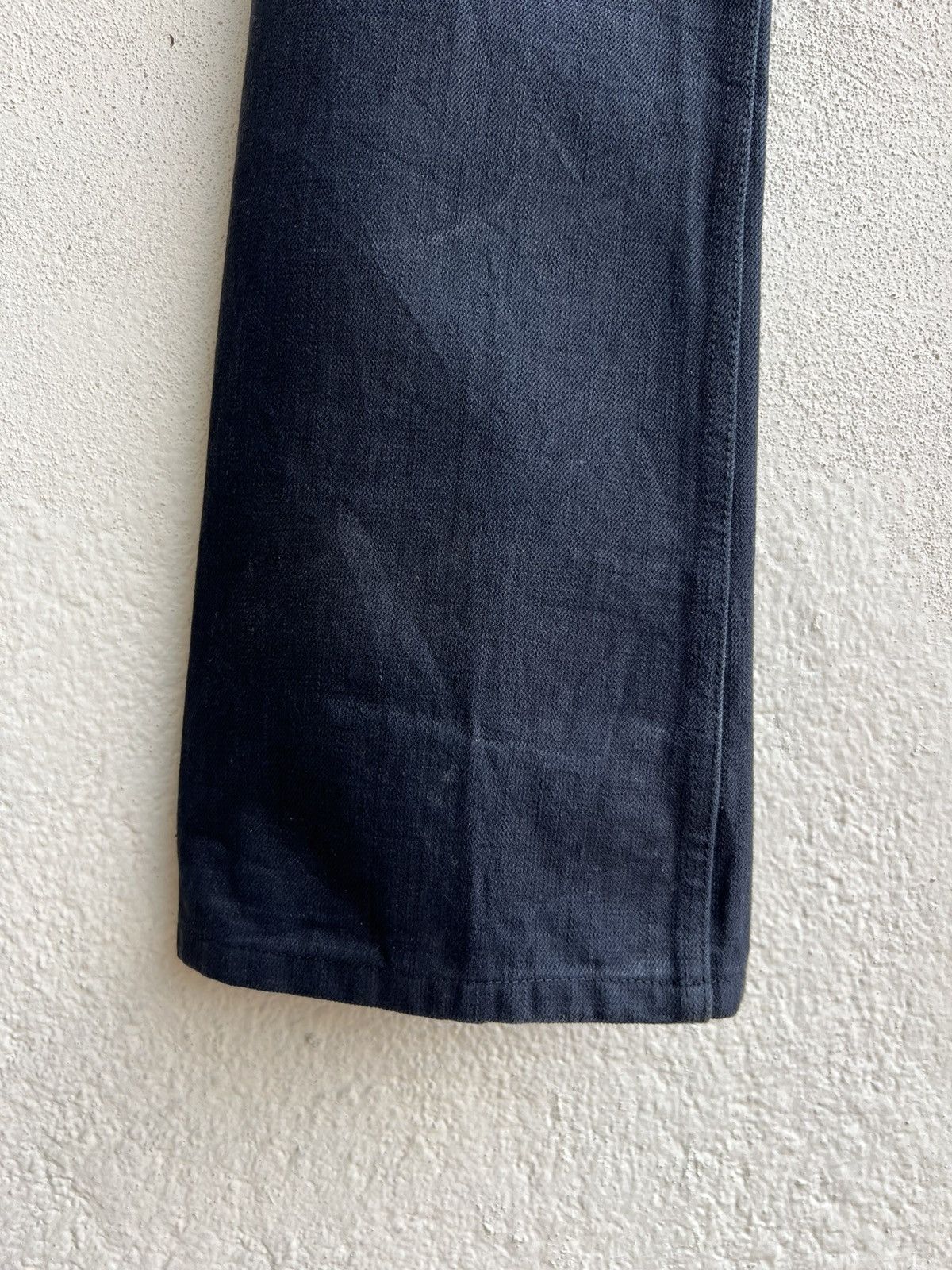 Shellac Shellac Japan Waxed Black Denim Bootcut Jeans Size US 29 - 9 Thumbnail