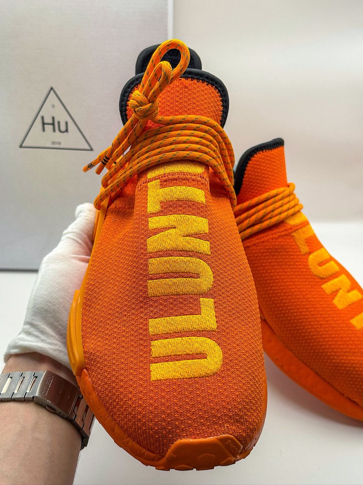 Adidas × Pharrell Adidas x Pharrell Williams NMD Hu Orange Size US 10 / EU 43 - 3 Thumbnail