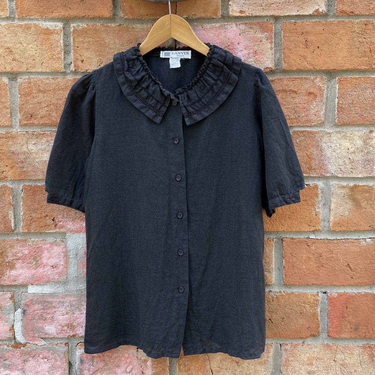 Lanvin LANVIN Black Doll Collar Blouse Size XS / US 0-2 / IT 36-38 - 3 Thumbnail
