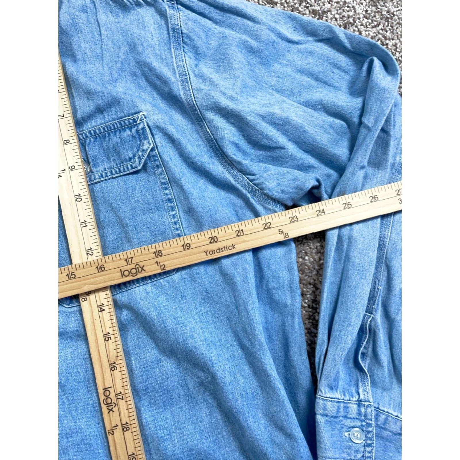 Vintage Vintage B.U.M. Equipment Oversized Denim Shirt Men’s Medium Blue Cotton Casual Workwear Retro 90s Size US M / EU 48-50 / 2 - 6 Thumbnail