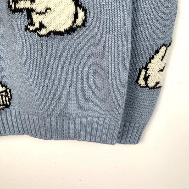 Prada Prada Blue rabbit pattern inlaid wool knitted sweater 2501- Size US XXS / EU 40 - 4 Thumbnail