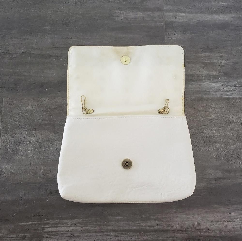 Forever 21 White Gold Studded F21 Mini Clutch Size ONE SIZE - 3 Thumbnail