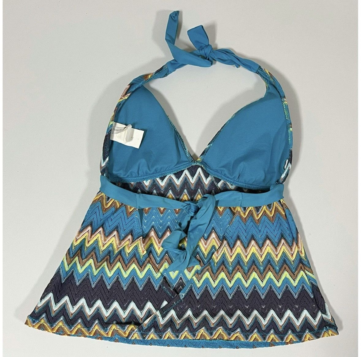 Perry Ellis Perry Ellis Blue Zigzag Tankini Top Bathing Suit Size M 🤎✨ Size M / US 6-8 / IT 42-44 - 4 Thumbnail
