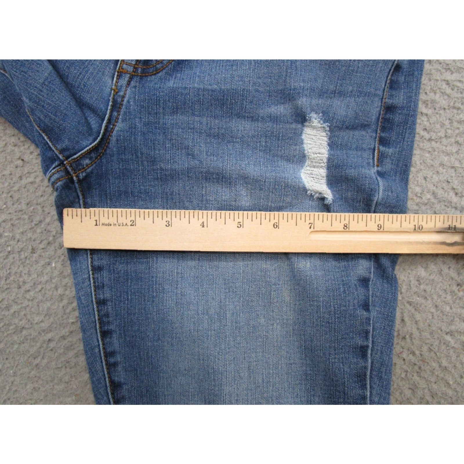 Vintage Maurices Jeans Women's Size S/R Button Fly Stretch Distressed Blue Denim Read Size 28" / US 6 / IT 42 - 7 Thumbnail