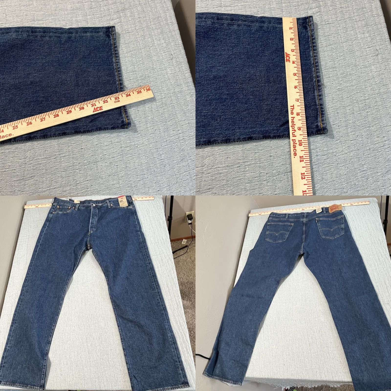 Levi's VINTAGE? LEVI'S 501 Jeans Mens 501 Original Straight Jeans Regular Button Fly Stretch 44X34 Blue Denim NWT Size US 44 / EU 60 - 8 Thumbnail