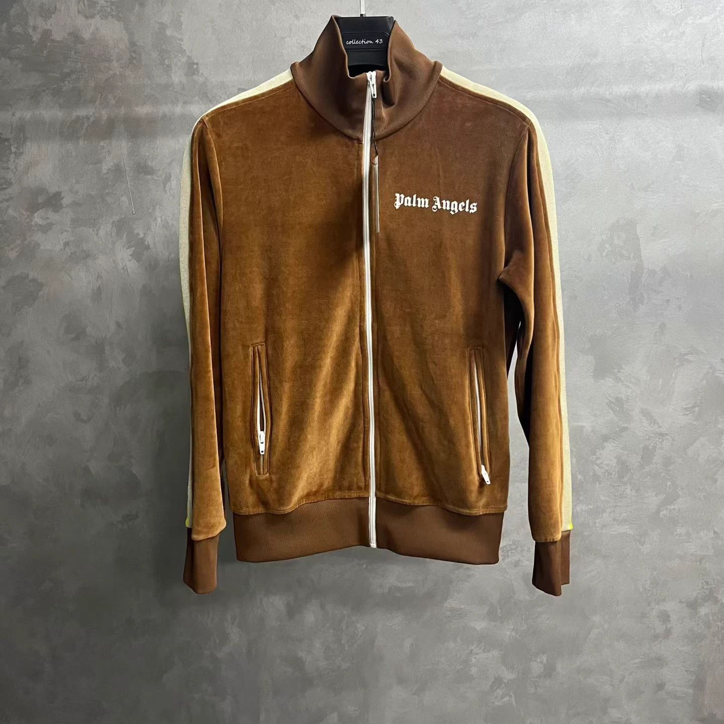 Palm Angels Palm Angels Brown Logo Zipper Track Jacket S Size S / US 4 / IT 40 - 1 Thumbnail
