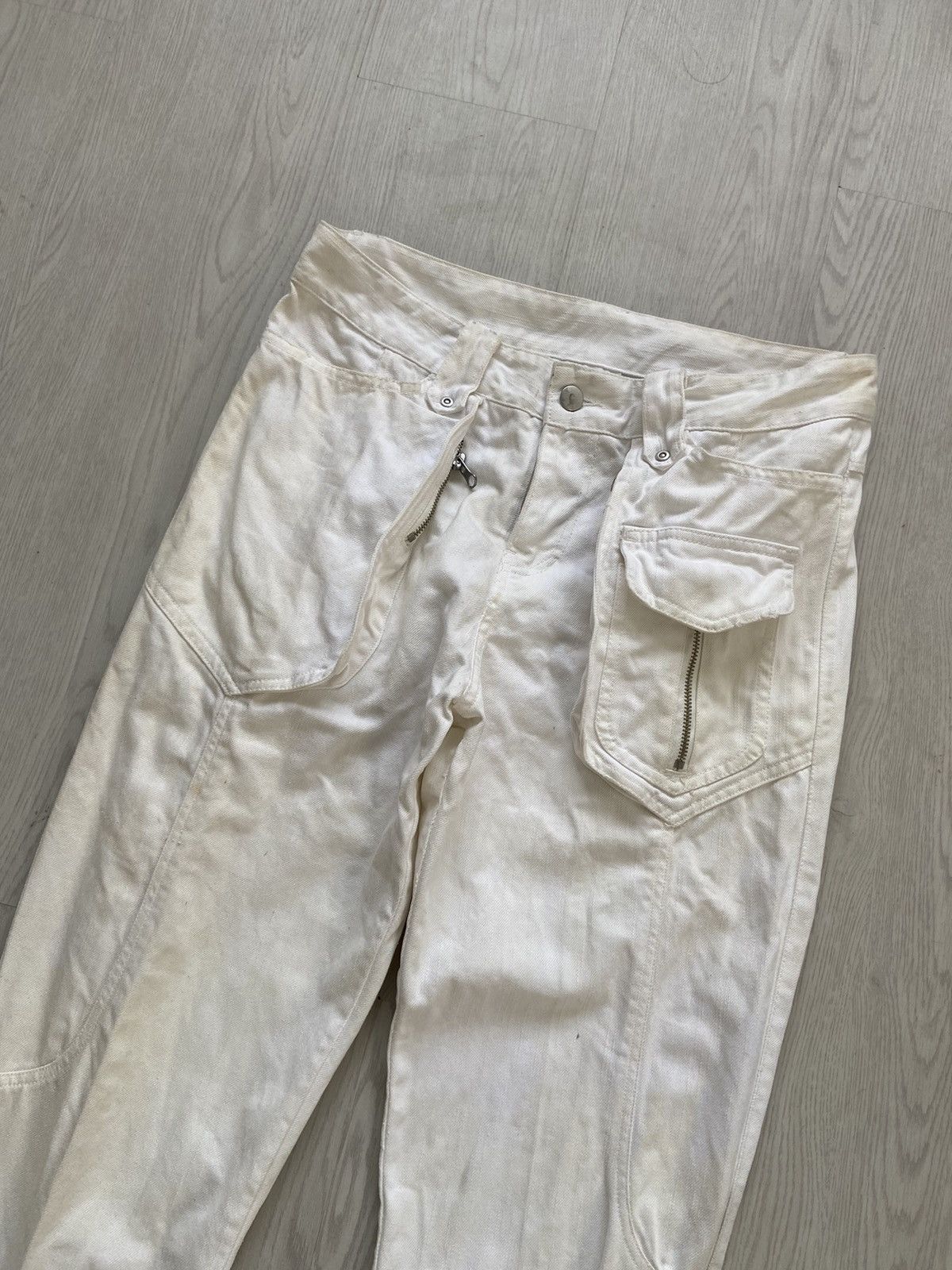14th Addiction × Vintage Vintage 2000’s Lav Zipper Cargo Pocket Flare Denim Pants Size US 32 / EU 48 - 2 Thumbnail