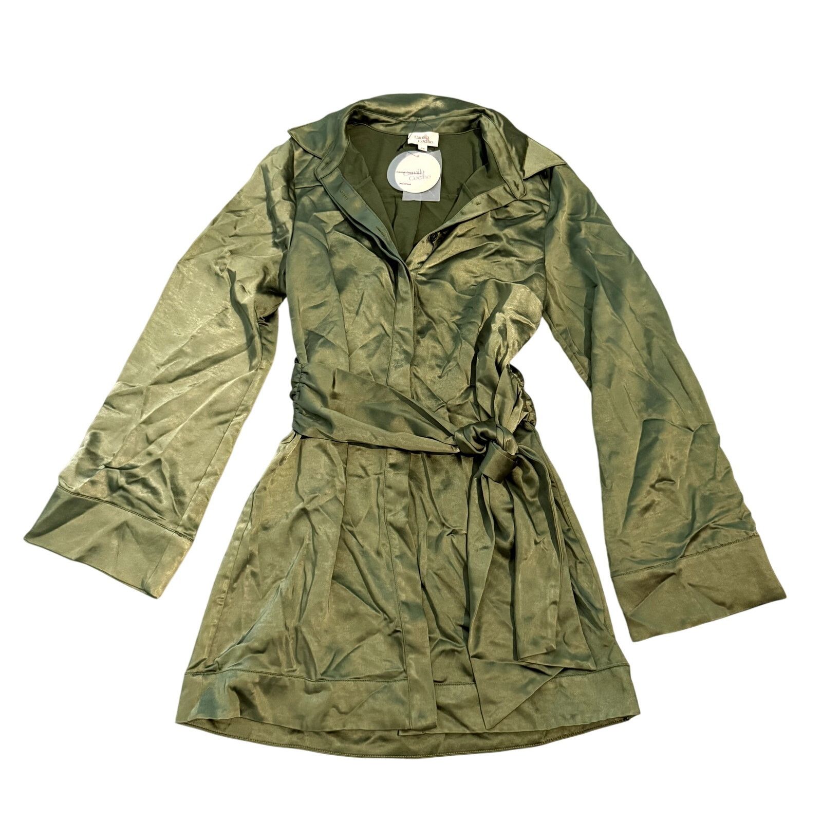 Camila Coelho Camila Coelho Priscilla Mini Dress in Sage, Size XS Size XS / US 0-2 / IT 36-38 - 3 Thumbnail