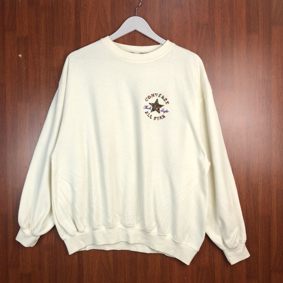 Converse × Vintage Converse All Star vintage White Sweatshirt #7524 Size US M / EU 48-50 / 2 - 1 Thumbnail