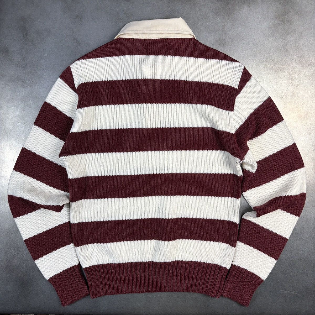 Bristol Studios × Vintage VIntage Bristol Knit Polo Sweater 1960s 1970s Rugby Stripe Size US S / EU 44-46 / 1 - 2 Thumbnail