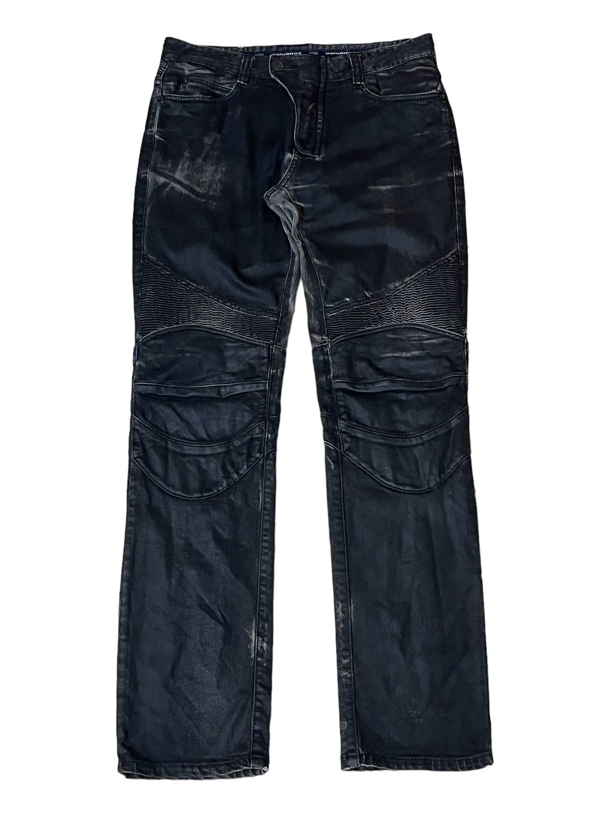 Japanese Brand FADED🔥JAPANESE UGLY BROS RIDING PANTS INSPIRED BALMAIN JEANS Size US 34 / EU 50 - 1 Thumbnail