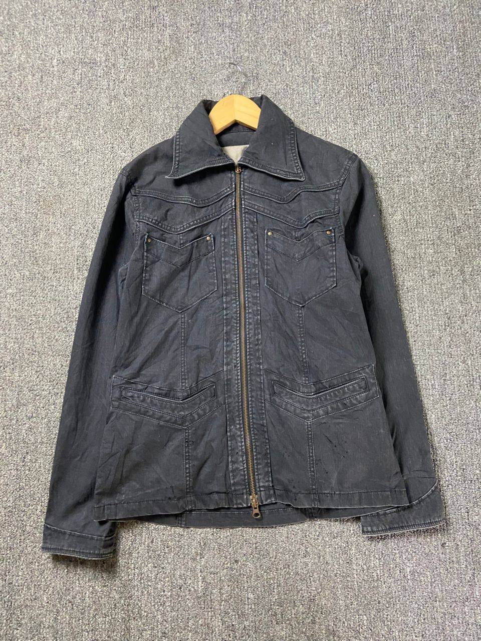 Japanese Brand Soul of Freedom Punk Style Denim Jacket (200) Size US XXS / EU 40 - 1 Thumbnail