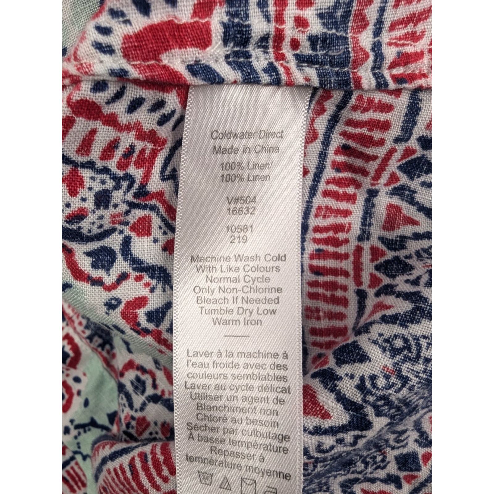 Coldwater Creek Coldwater Creek Blouse Women L Multicolor Linen Button Boho Artsy Floral Spring Summer Size L / US 10 / IT 46 - 7 Thumbnail