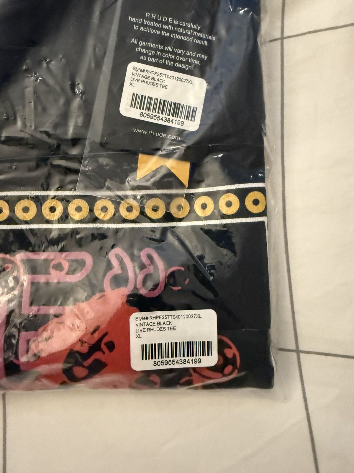 Rhude RHUDE ‘Live Rhudes’ T-Shirt Vintage Black Tee Men’s Size XL Size US XL / EU 56 / 4 - 6 Thumbnail