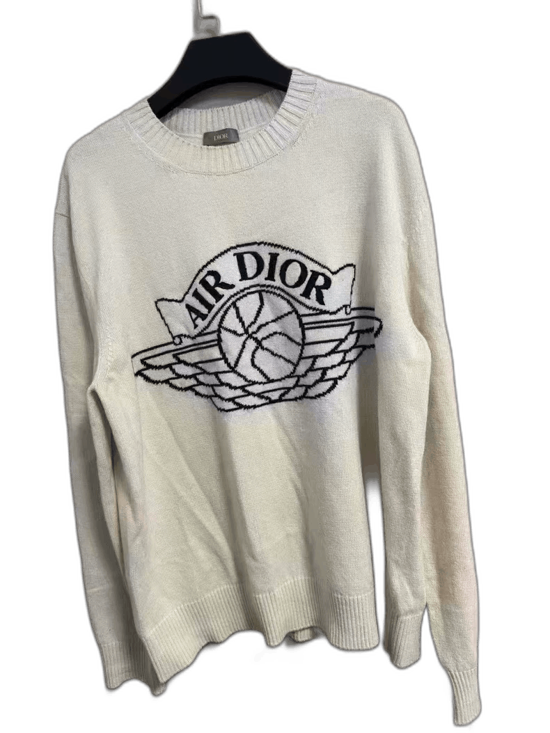 Dior Dior x Air Jordan Co - branded White Sweater Size US L / EU 52-54 / 3 - 1 Thumbnail