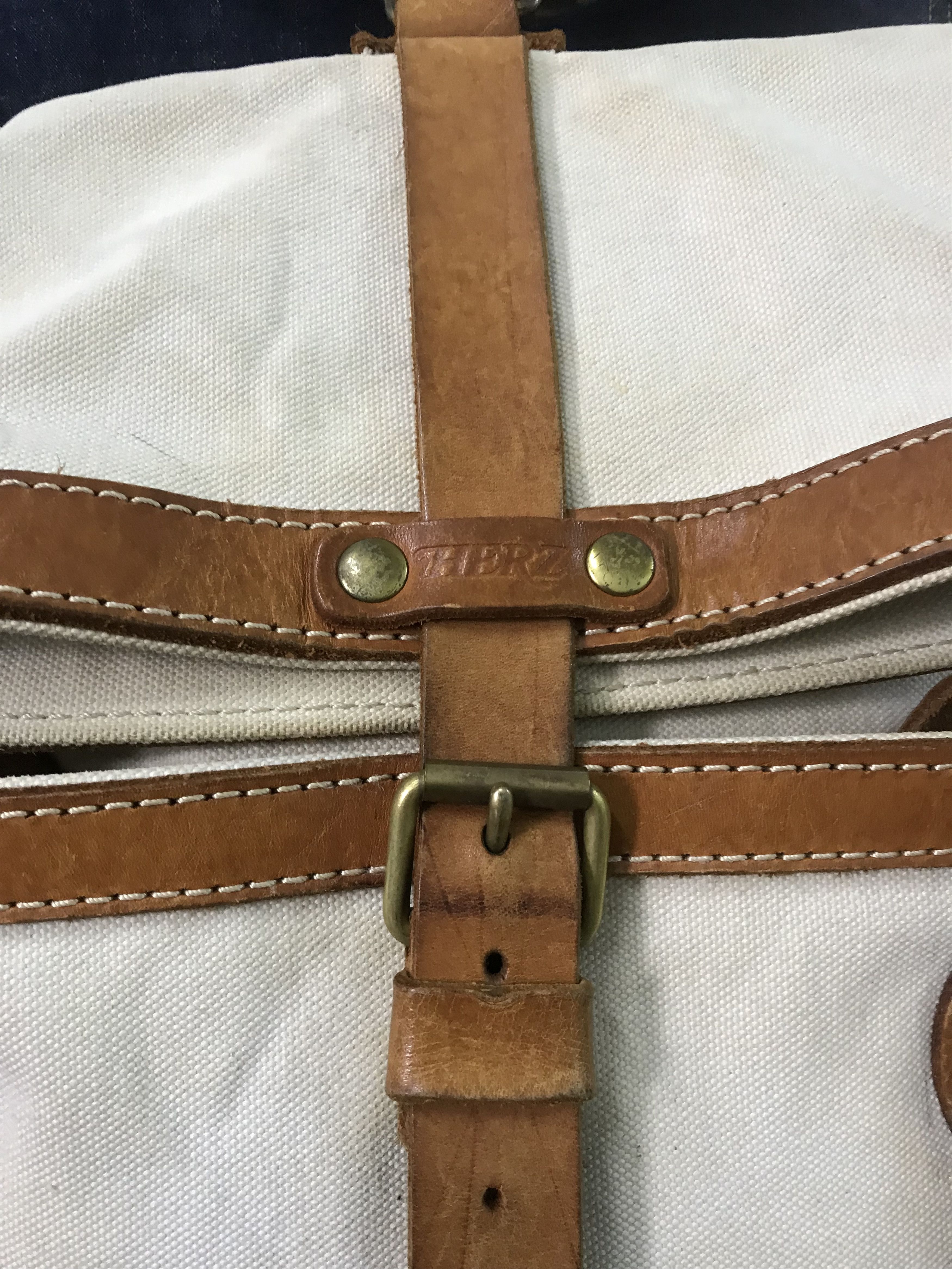 Japanese Brand HERZ Handmade Heavy Canvas and Half Leather BagPack Size ONE SIZE - 8 Thumbnail