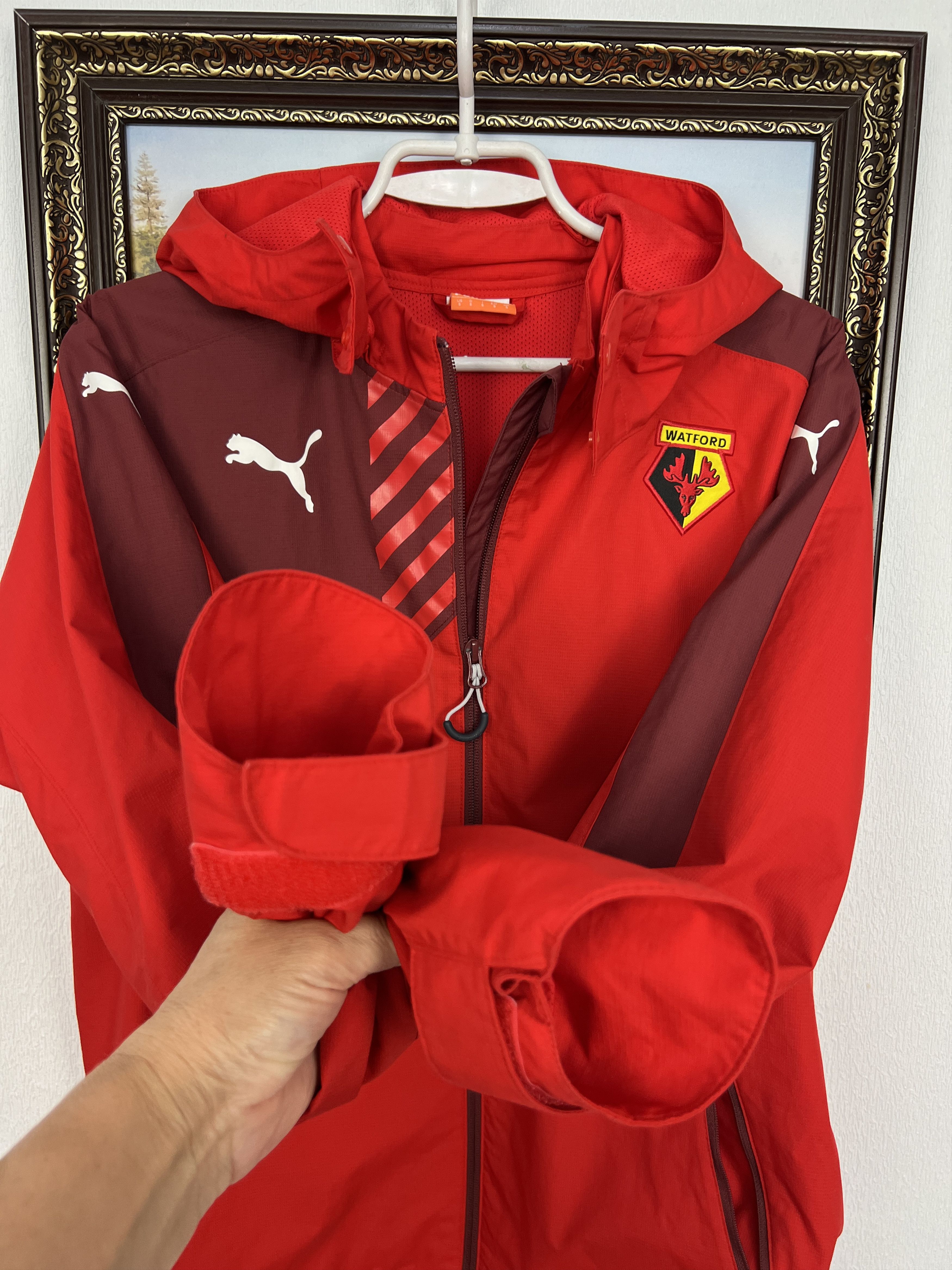 Puma Watford Football Jacket Soccer Track Top Hooded Zip Size US S / EU 44-46 / 1 - 7 Thumbnail