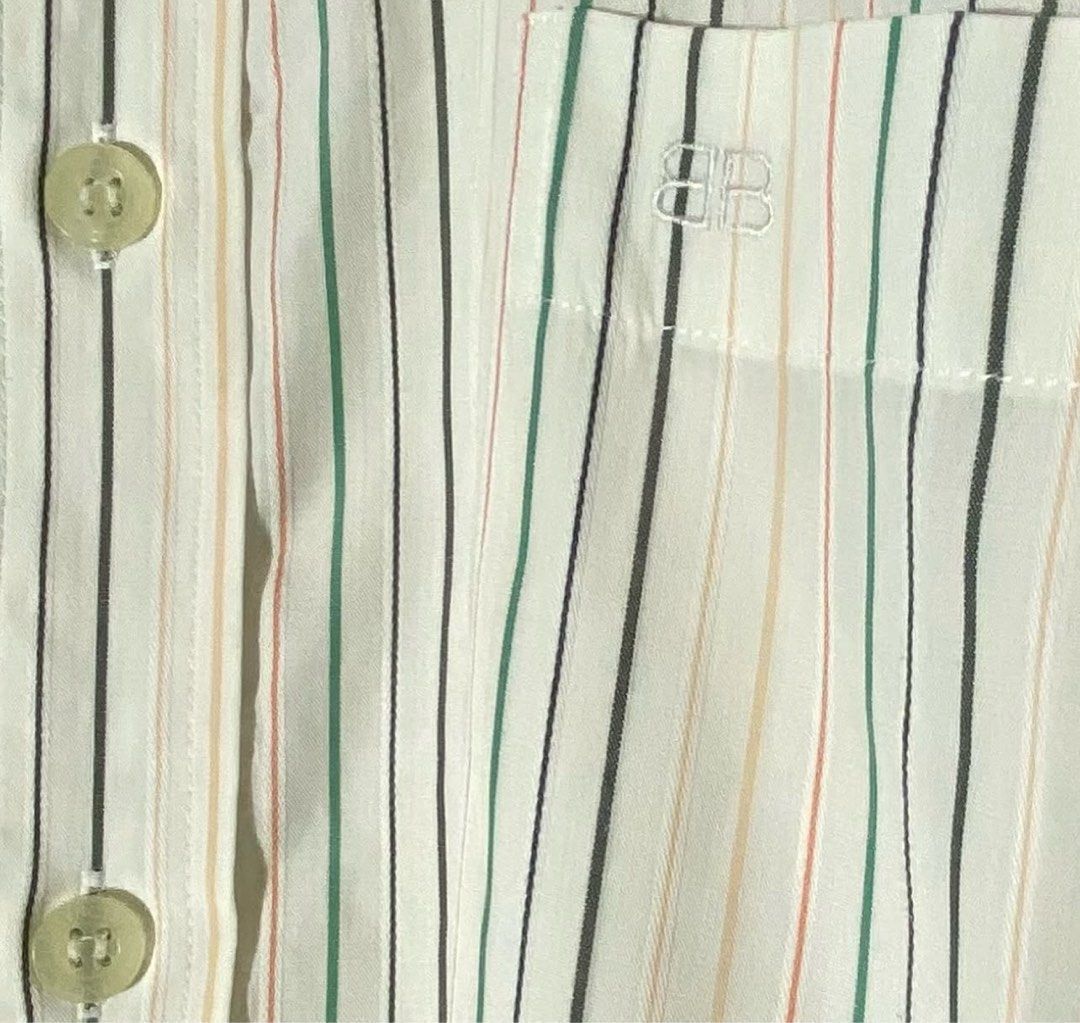 Balenciaga Vintage Balenciaga Striped Shirt Size US M / EU 48-50 / 2 - 4 Thumbnail