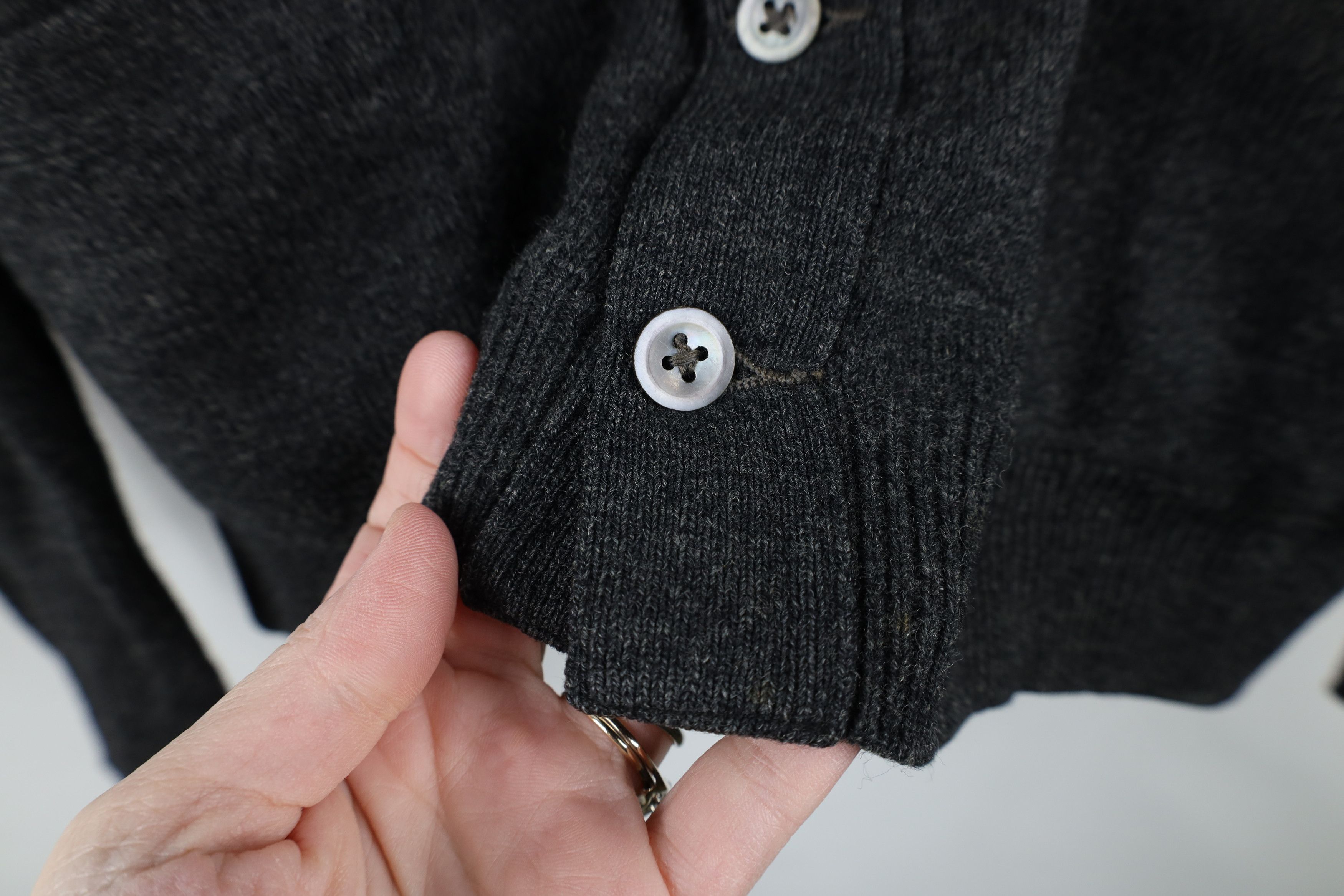 Vintage Vintage 40s 50s Rockabilly Lambswool Cardigan Sweater Gray Size US L / EU 52-54 / 3 - 6 Thumbnail