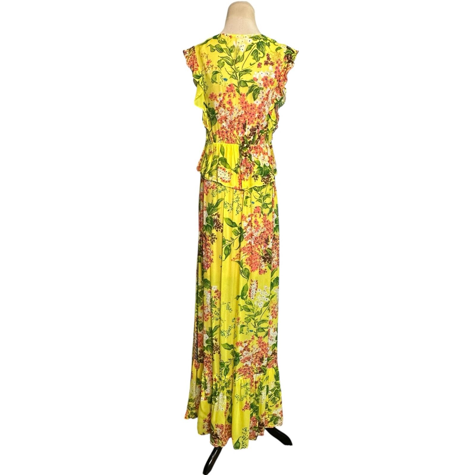 Anthropologie Tracy Reese vibrant yellow floral maxi dress size XS Size XS / US 0-2 / IT 36-38 - 16 Thumbnail