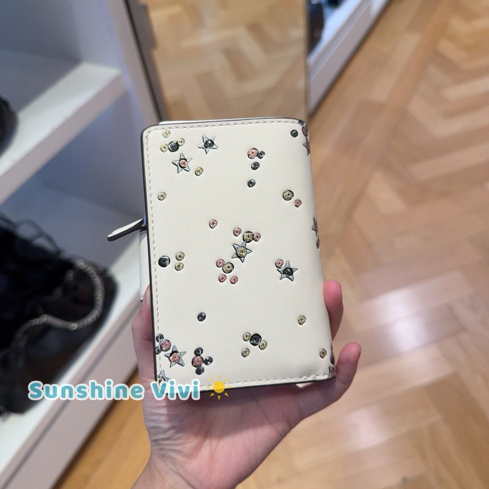 Coach NWT Coach Medium Corner Zip Wallet Star CCL64 Silver Chalk Size ONE SIZE - 3 Thumbnail