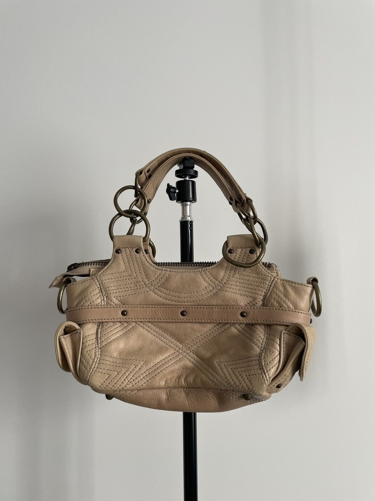 Orciani Vintage Orciani Beige Leather Mini Bag Y2K Luxury RARE Size ONE SIZE - 3 Thumbnail