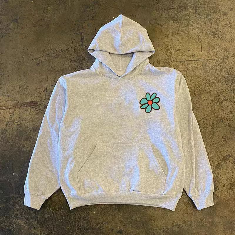 Japanese Brand × Vintage Gray floral print loose cotton hoodie y2k Size US L / EU 52-54 / 3 - 2 Thumbnail