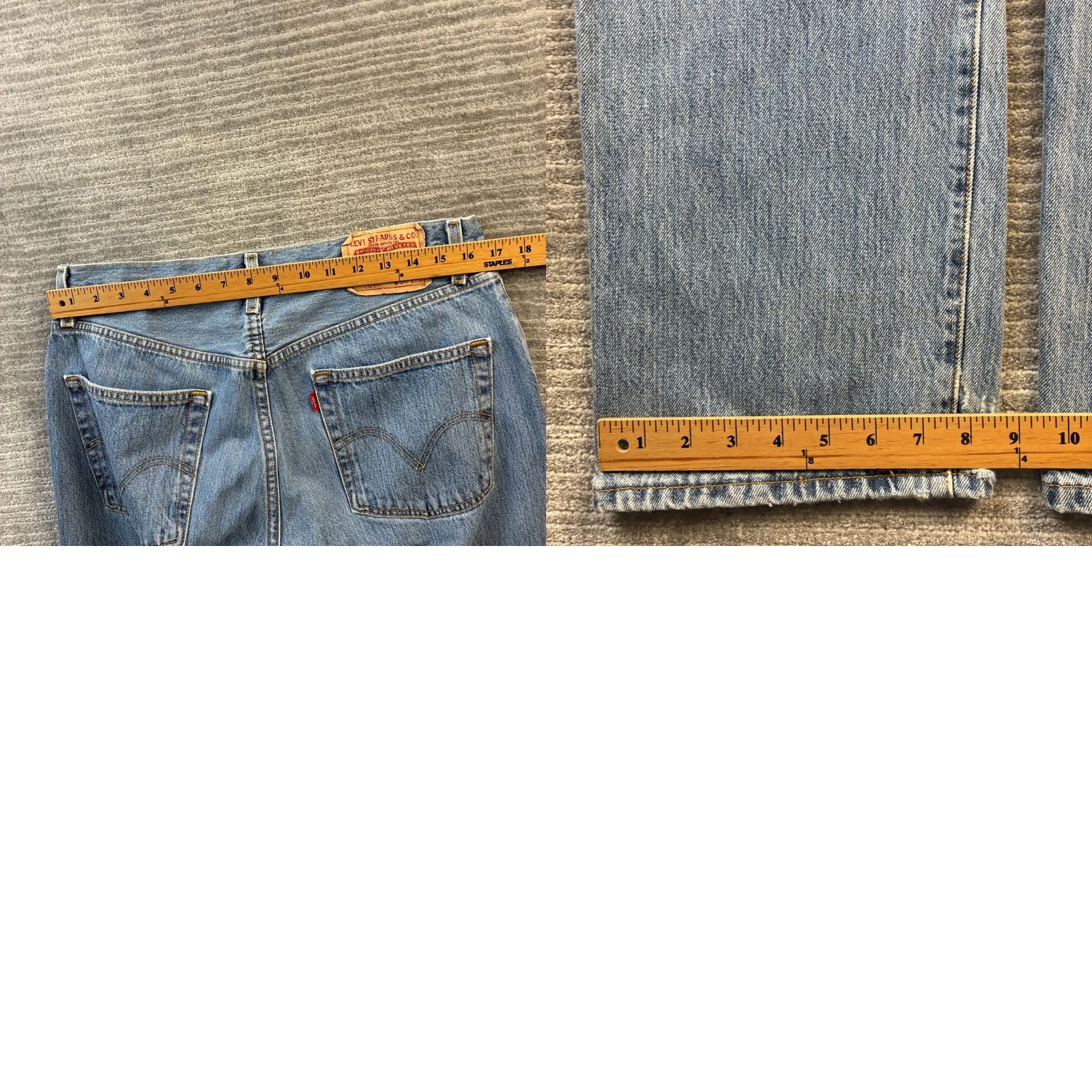 Levi's VINTAGE Levi's 501 Jeans Mens 34x36 Blue Denim Distressed 90s Regular 5-Pocket Size US 34 / EU 50 - 9 Thumbnail