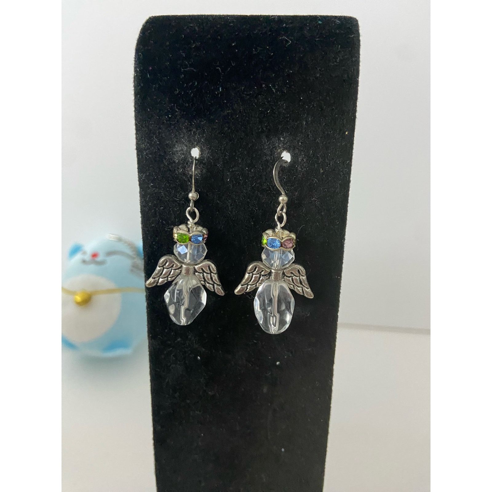 Vintage Vintage crystal angel earrings Size ONE SIZE - 1 Thumbnail